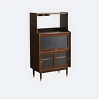 Modern Black Freestanding Wine Rack Large Storage for Living Bar