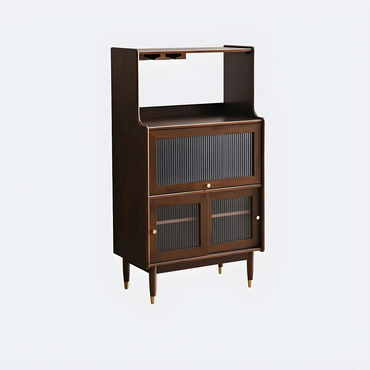 Modern Black Freestanding Wine Rack Large Storage for Living Bar