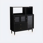 Modern Black Freestanding Wine Rack Large Storage for Living Bar