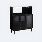 Modern Black Freestanding Wine Rack Large Storage for Living Bar