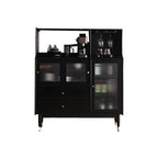 Modern Black Freestanding Wine Rack Large Storage for Living Bar