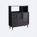 Modern Black Freestanding Wine Rack Large Storage for Living Bar