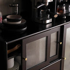 Modern Black Freestanding Wine Rack Large Storage for Living Bar