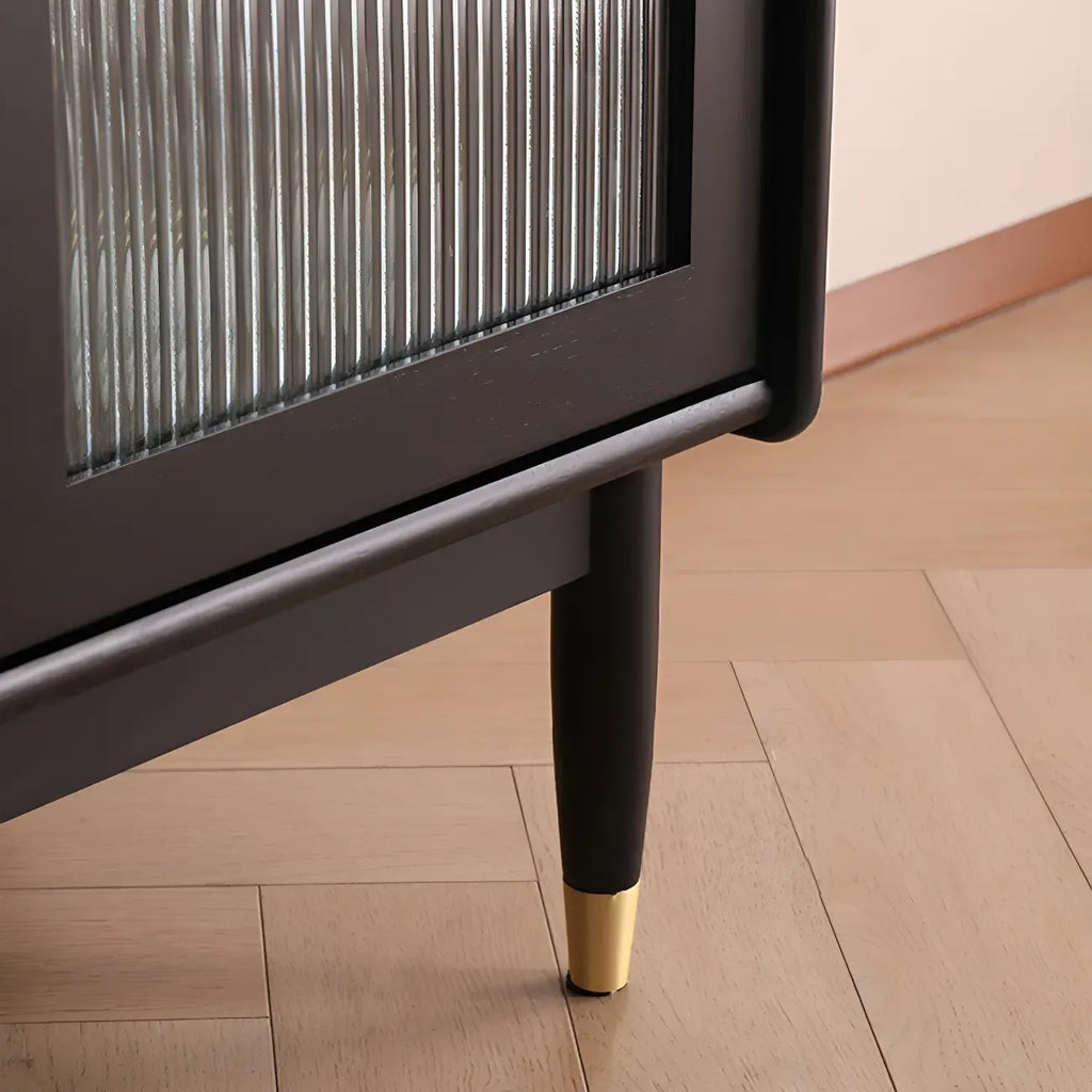 Modern Black Freestanding Wine Rack Large Storage for Living Bar