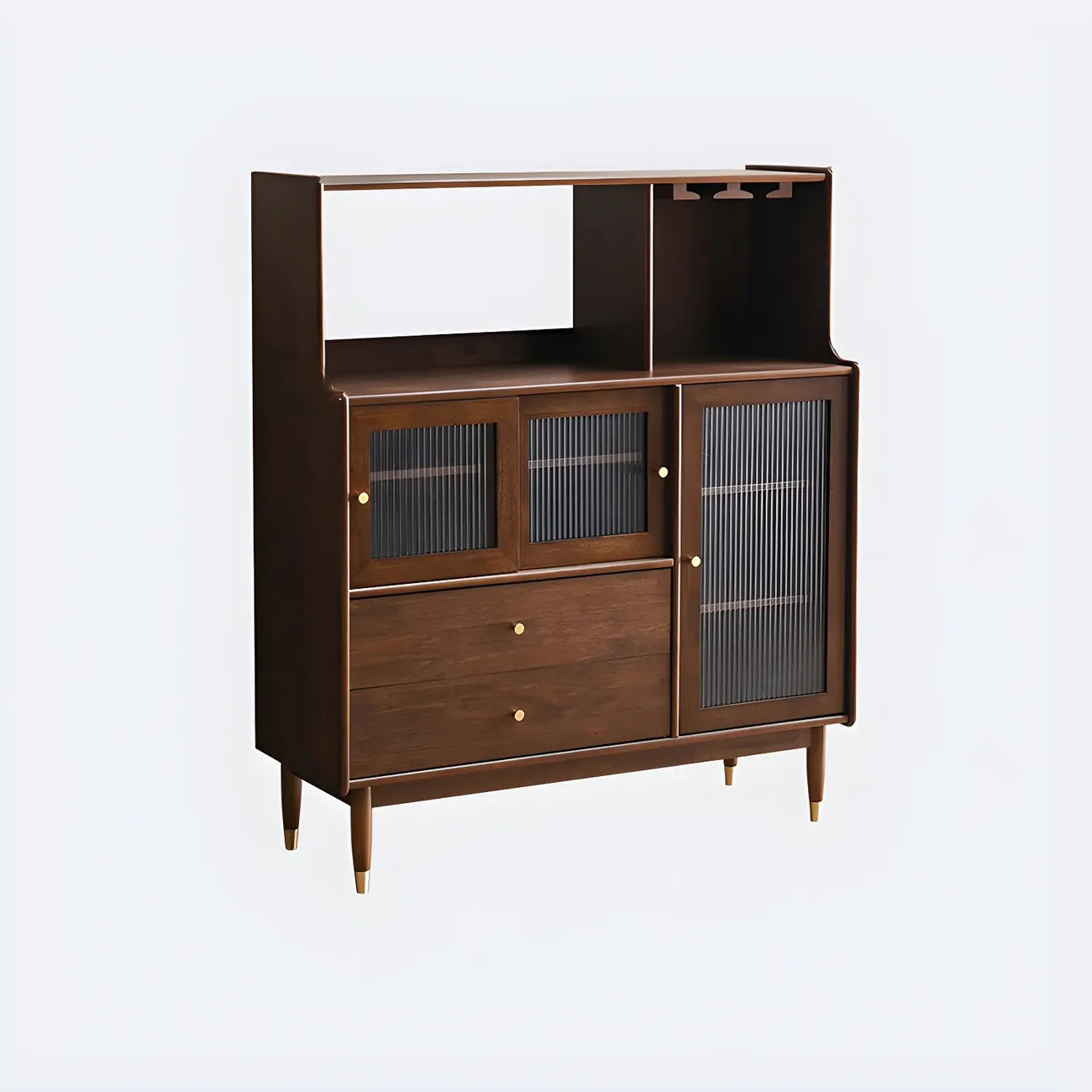 Modern Black Freestanding Wine Rack Large Storage for Living Bar