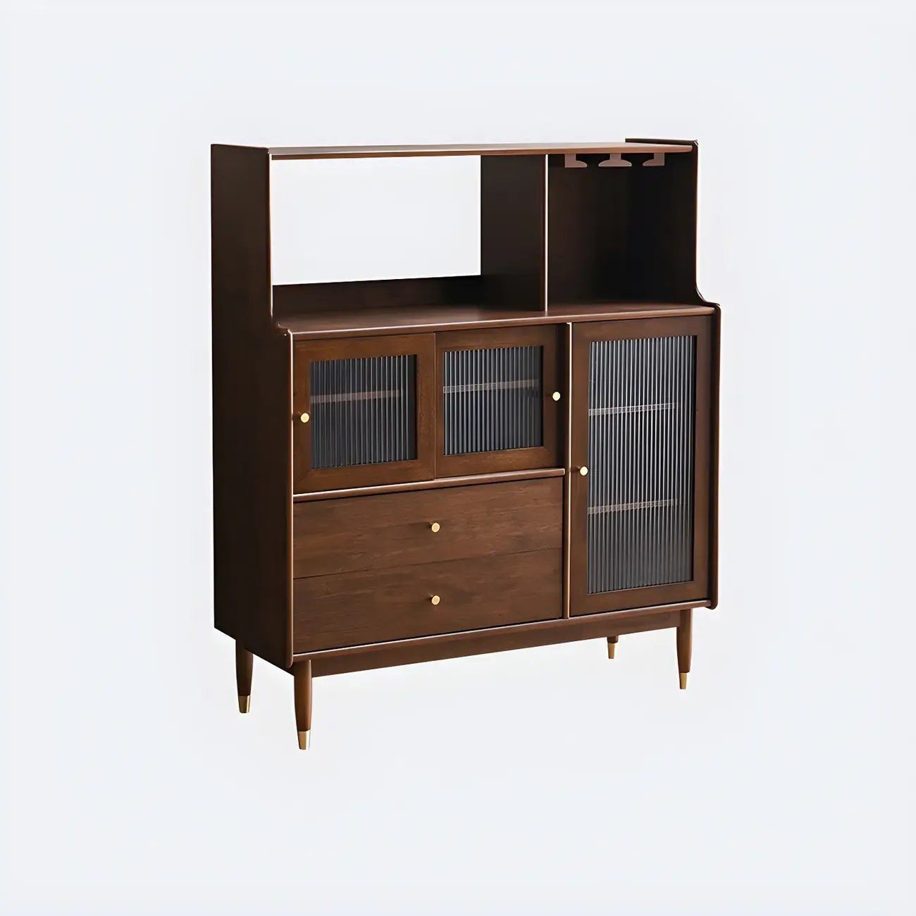 Modern Black Freestanding Wine Rack Large Storage for Living Bar