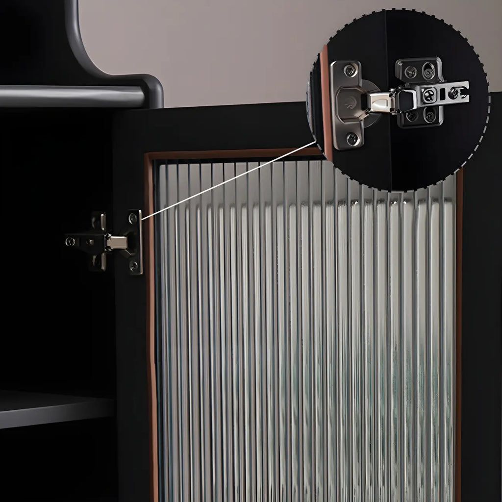 Modern Black Freestanding Wine Rack Large Storage for Living Bar