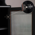 Modern Black Freestanding Wine Rack Large Storage for Living Bar