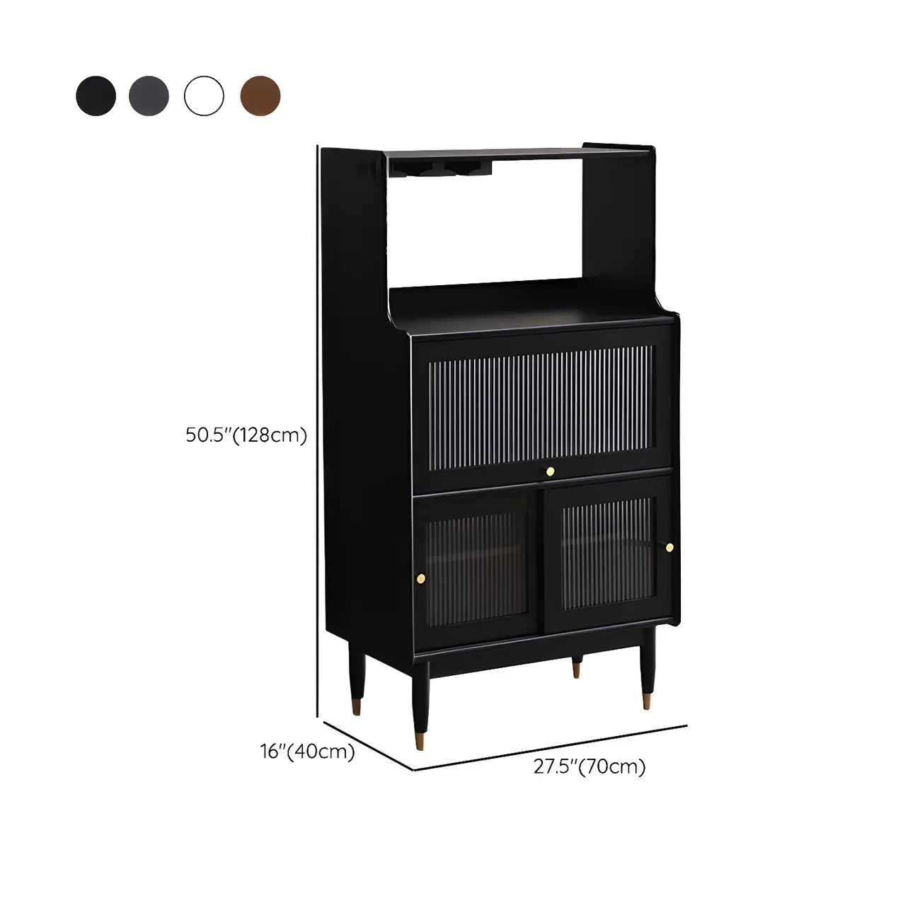 Modern Black Freestanding Wine Rack Large Storage for Living Bar