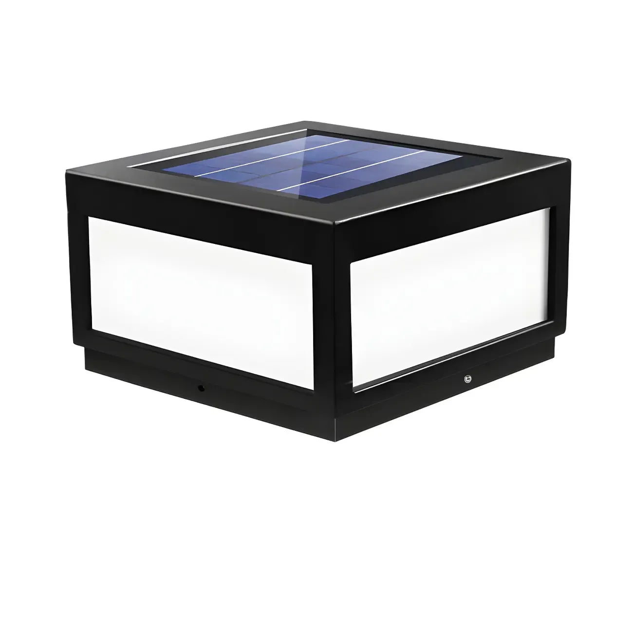 Black Rectangular Solar LED Outdoor Post Lights