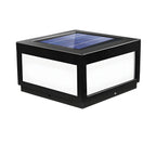 Black Rectangular Solar LED Outdoor Post Lights