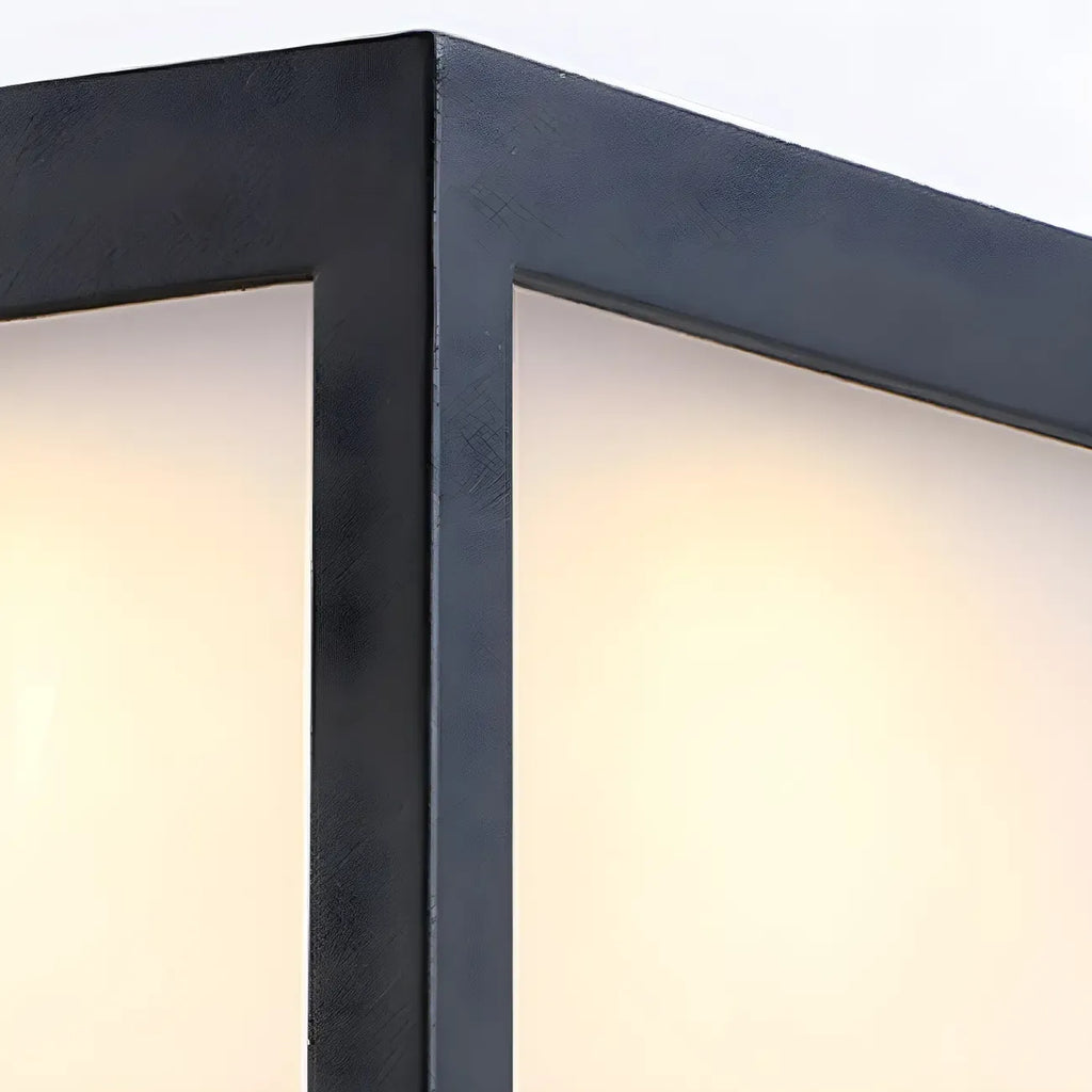 Black Rectangular Solar LED Outdoor Post Lights