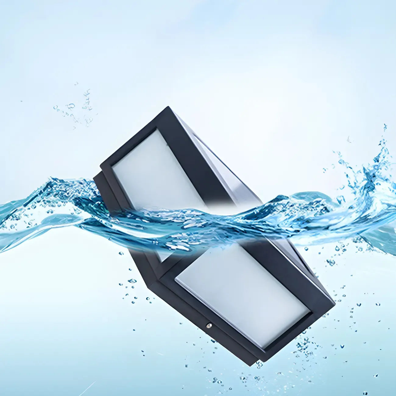 Black Rectangular Solar LED Outdoor Post Lights