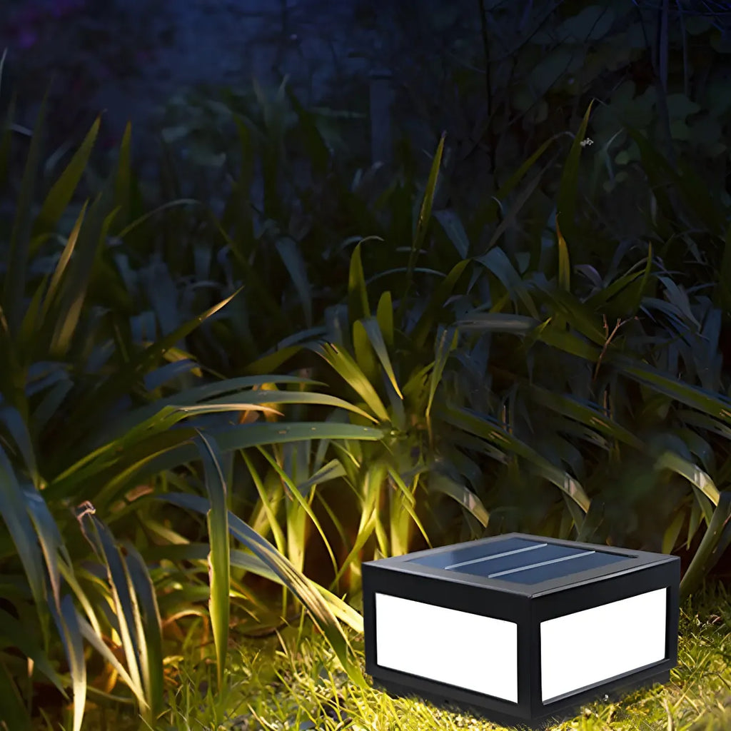 Rectangular Post Lights Black Rectangular Solar LED Outdoor Post Lights – Neststylefurn