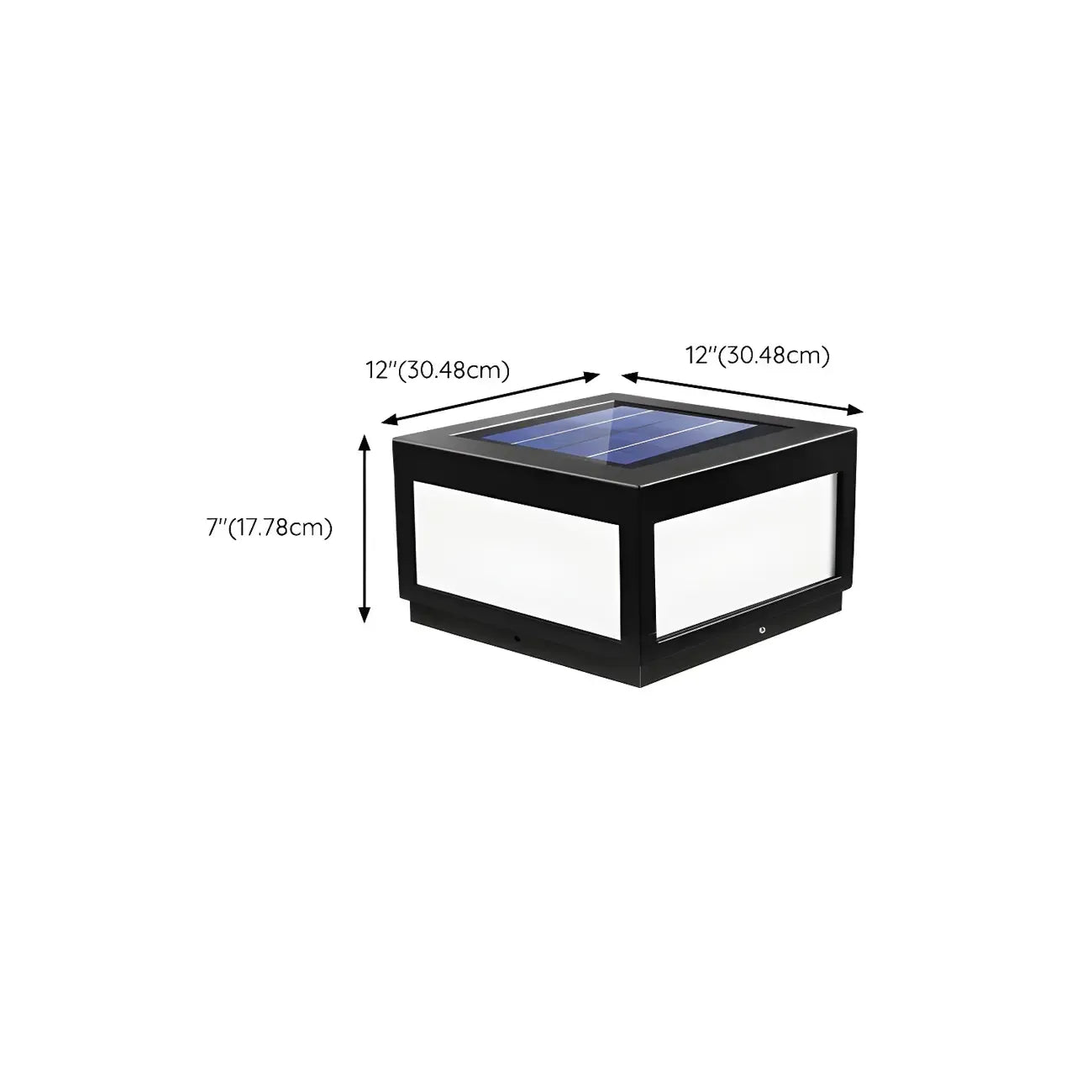 Black Rectangular Solar LED Outdoor Post Lights