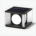Warm Light Black Cube Solar LED Outdoor Post Lights