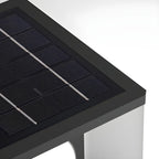 Warm Light Black Cube Solar LED Outdoor Post Lights
