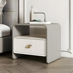 Morandi Narrow Open Back Leather Wood Nightstand