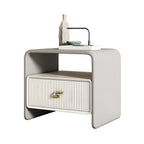 Morandi Narrow Open Back Leather Wood Nightstand