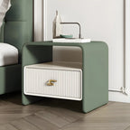 Morandi Narrow Open Back Leather Wood Nightstand