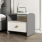 Morandi Narrow Open Back Leather Wood Nightstand