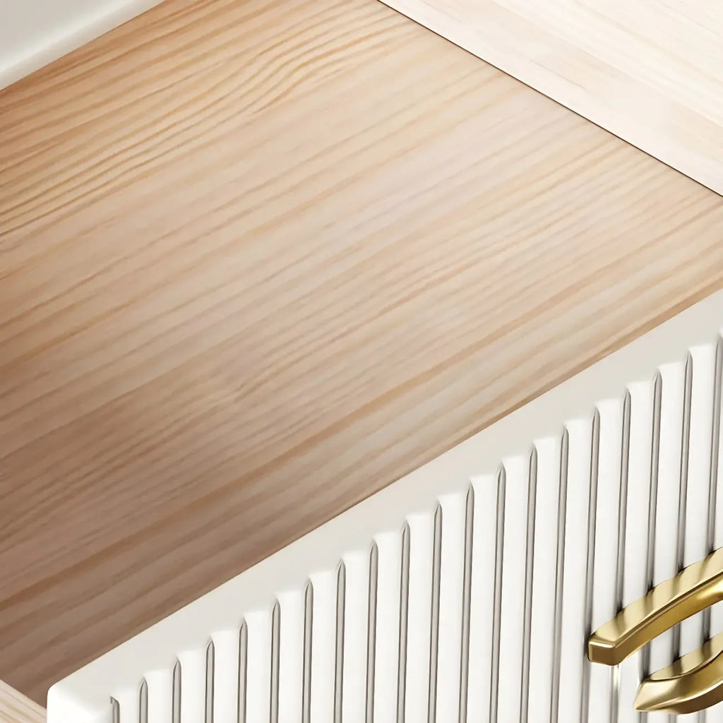 Morandi Narrow Open Back Leather Wood Nightstand