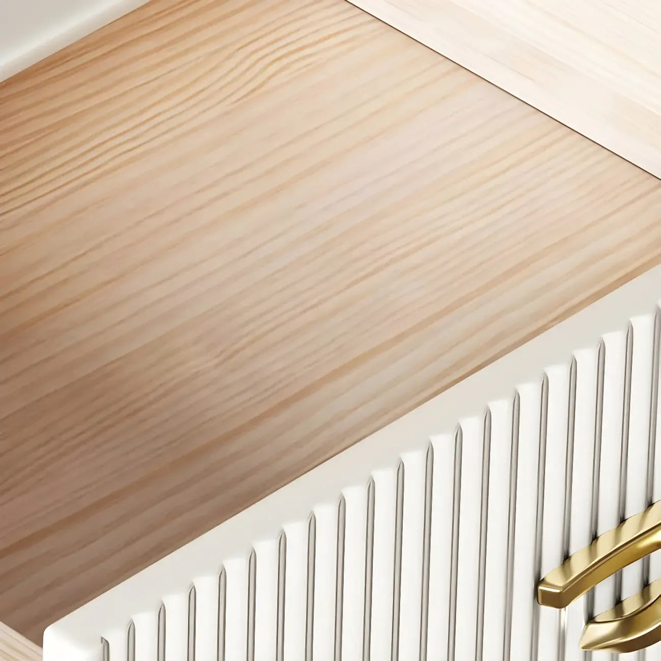 Morandi Narrow Open Back Leather Wood Nightstand