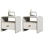 Morandi Narrow Open Back Leather Wood Nightstand