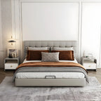 Morandi Narrow Open Back Leather Wood Nightstand