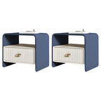 Morandi Narrow Open Back Leather Wood Nightstand