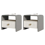 Morandi Narrow Open Back Leather Wood Nightstand