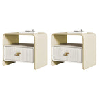 Morandi Narrow Open Back Leather Wood Nightstand