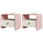 Morandi Narrow Open Back Leather Wood Nightstand