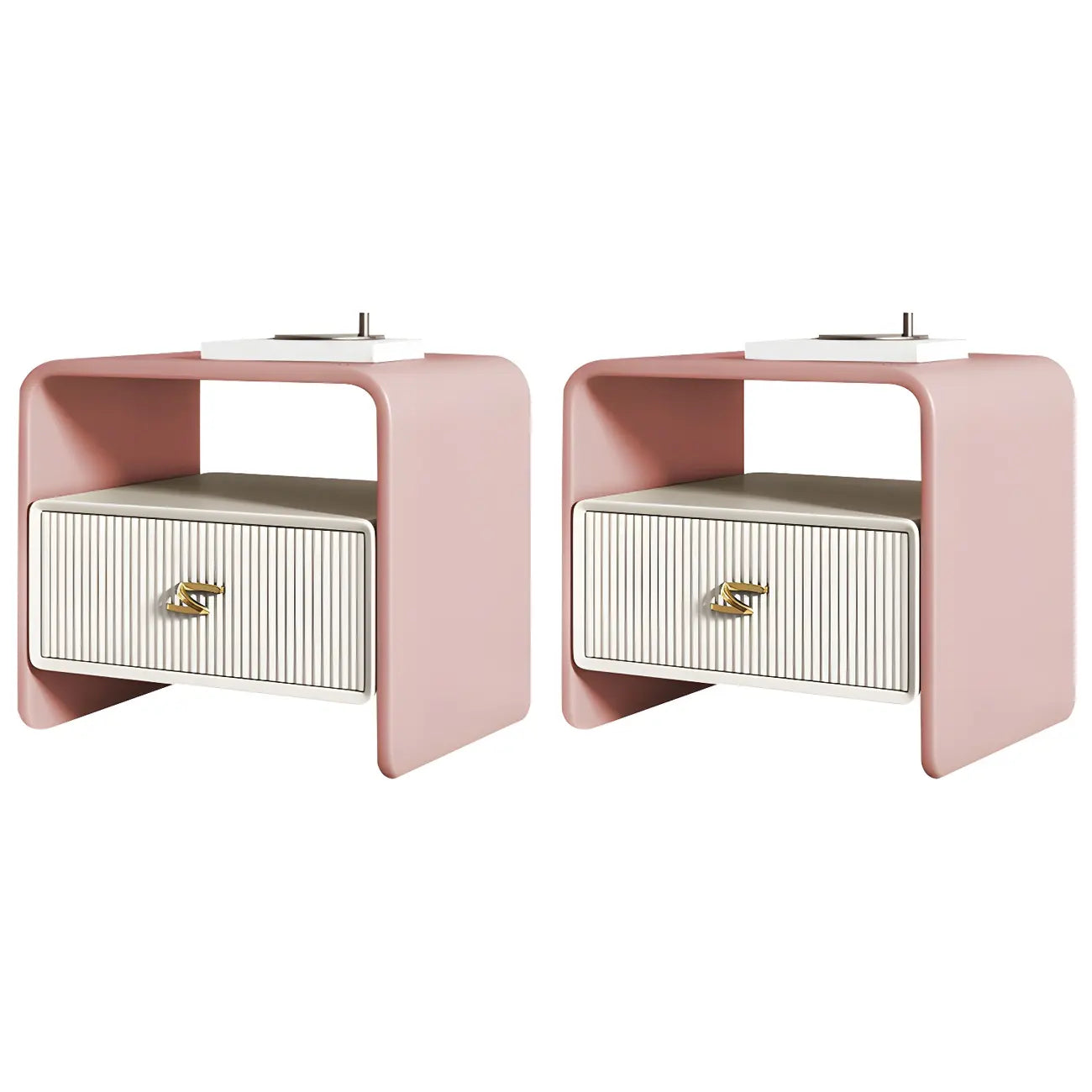 Morandi Narrow Open Back Leather Wood Nightstand