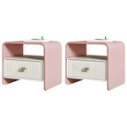 Morandi Narrow Open Back Leather Wood Nightstand