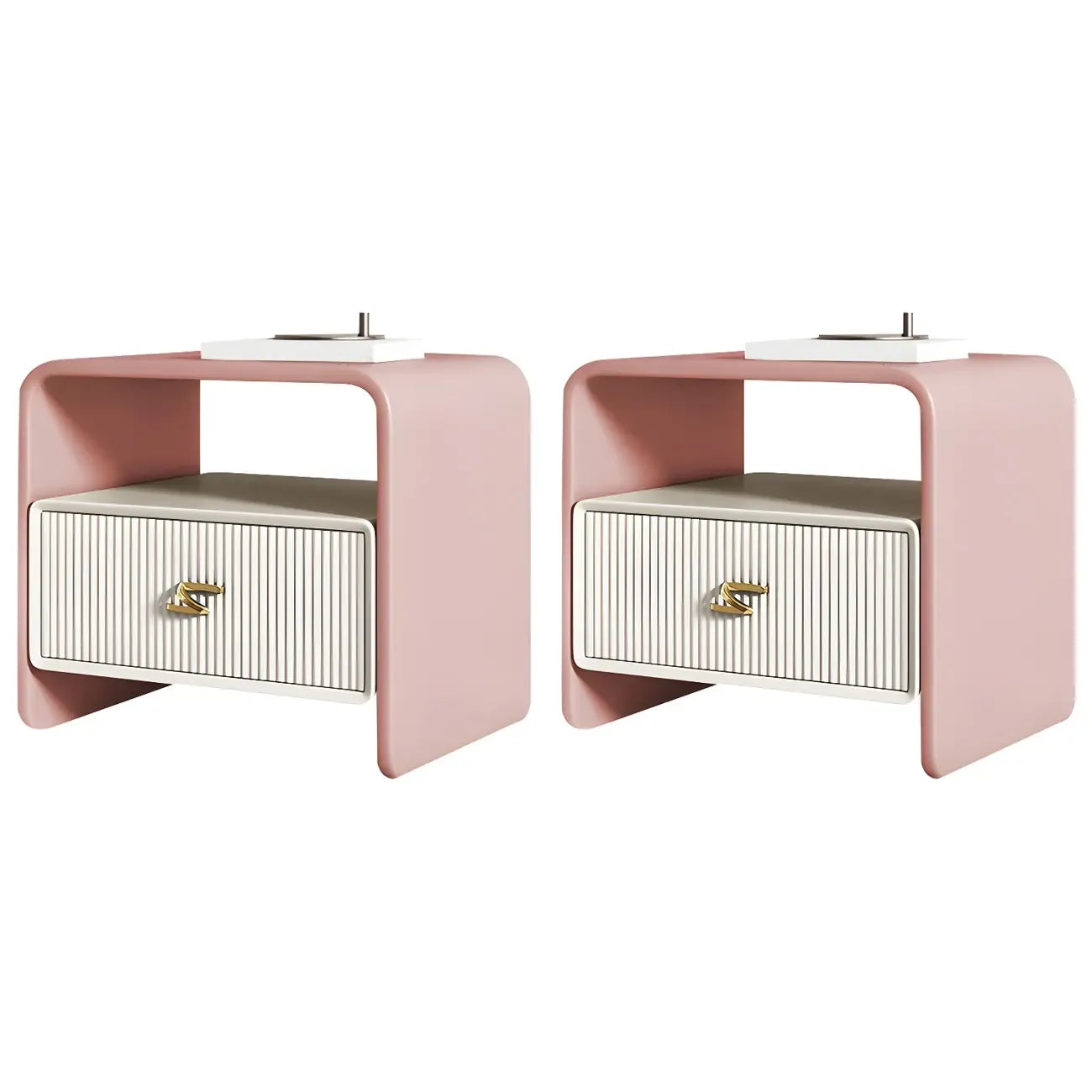 Morandi Narrow Open Back Leather Wood Nightstand