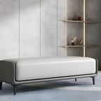 15 Wide Upholstered Rectangle Leather Bedroom Bench with Storage