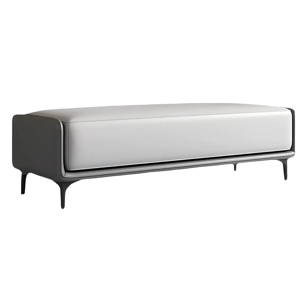 15 Wide Upholstered Rectangle Leather Bedroom Bench with Storage