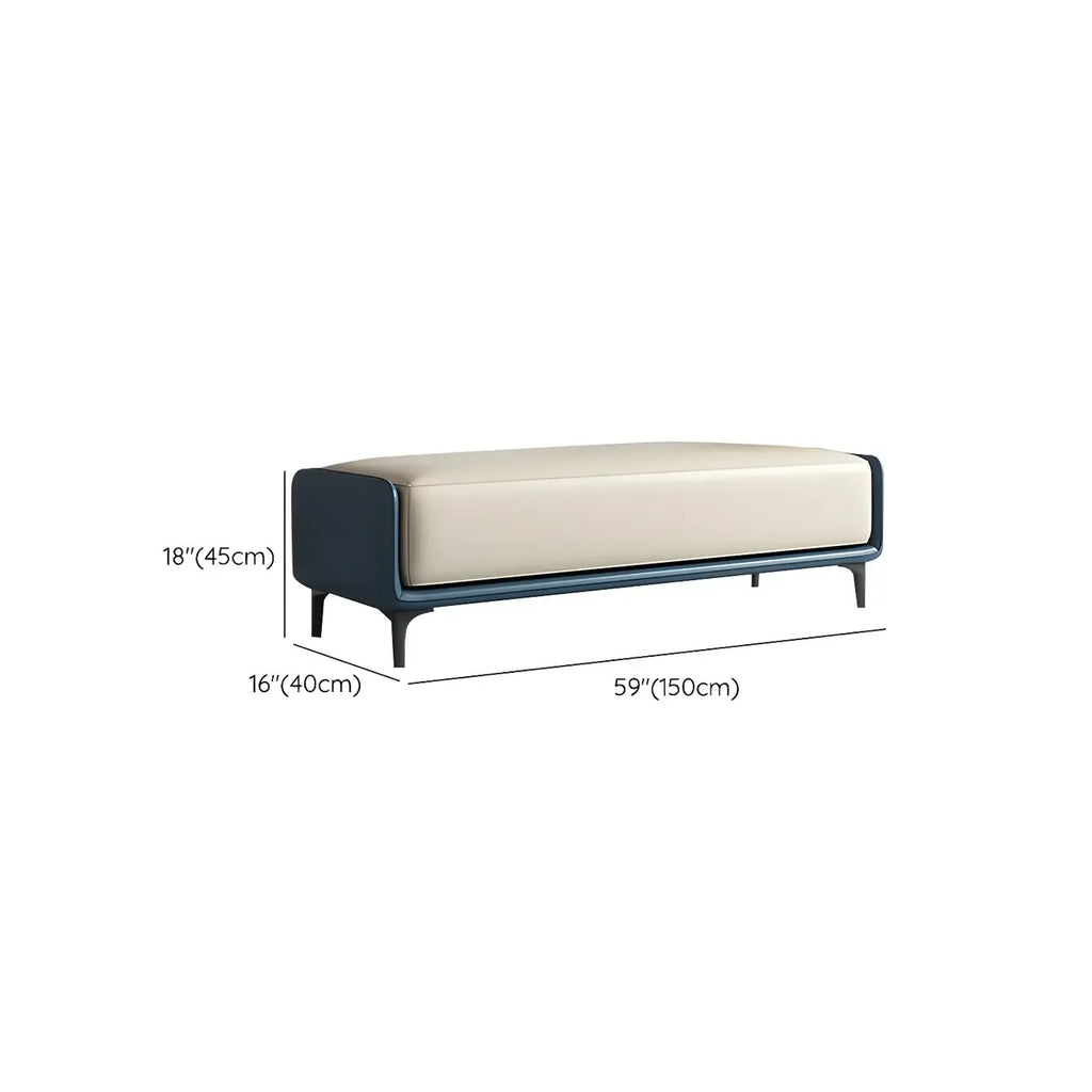 15 Wide Upholstered Rectangle Leather Bedroom Bench with Storage