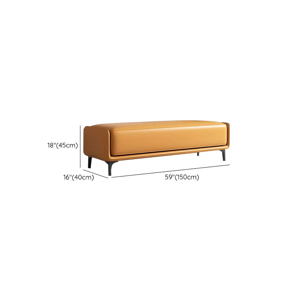 15 Wide Upholstered Rectangle Leather Bedroom Bench with Storage