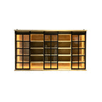 Natural Wall Mount LED Wooden Open Storage Display Cabinet