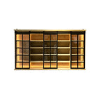 Natural Wall Mount LED Wooden Open Storage Display Cabinet