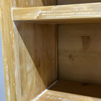 Natural Wall Mount LED Wooden Open Storage Display Cabinet