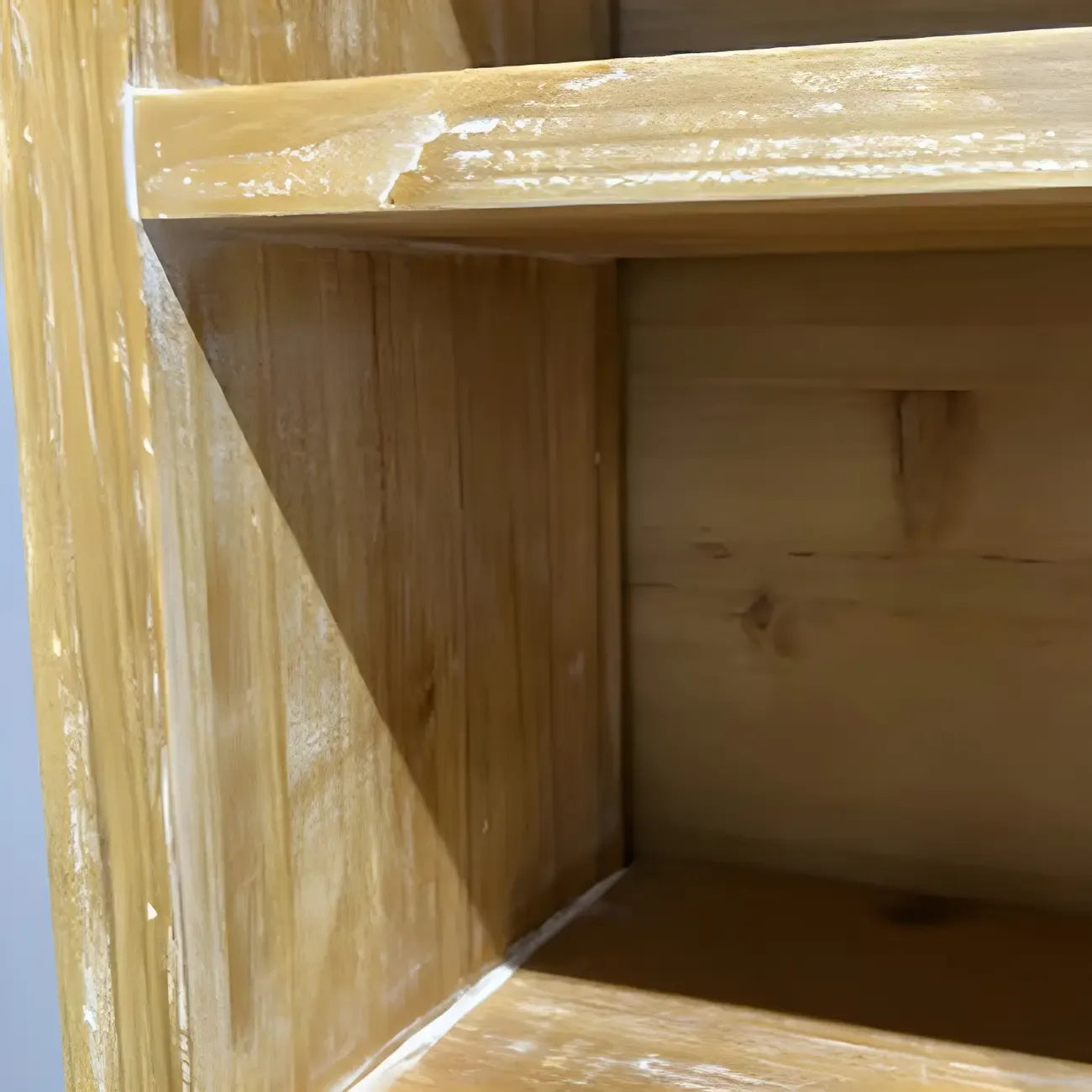 Natural Wall Mount LED Wooden Open Storage Display Cabinet