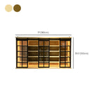 Natural Wall Mount LED Wooden Open Storage Display Cabinet