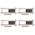 Pine Wooden Wall-Mounted Display Open Wine Bottle & Glass Rack