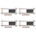 Pine Wooden Wall-Mounted Display Open Wine Bottle & Glass Rack