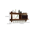 Pine Wooden Wall-Mounted Display Open Wine Bottle & Glass Rack