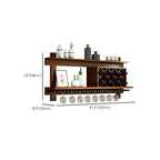 Pine Wooden Wall-Mounted Display Open Wine Bottle & Glass Rack