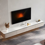 79 4-Drawer White Stone Floating Cable Management TV Stand